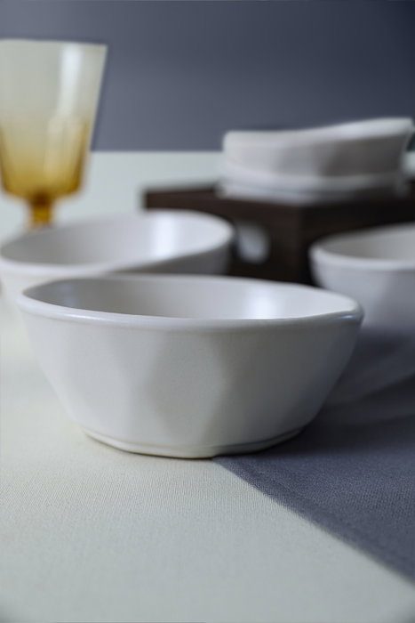 Hermia X00019032 Juego de Cuencos para Aperitivos en Gres Cerámico, Blanco, 12 cm, 217 cc (6 Piezas)